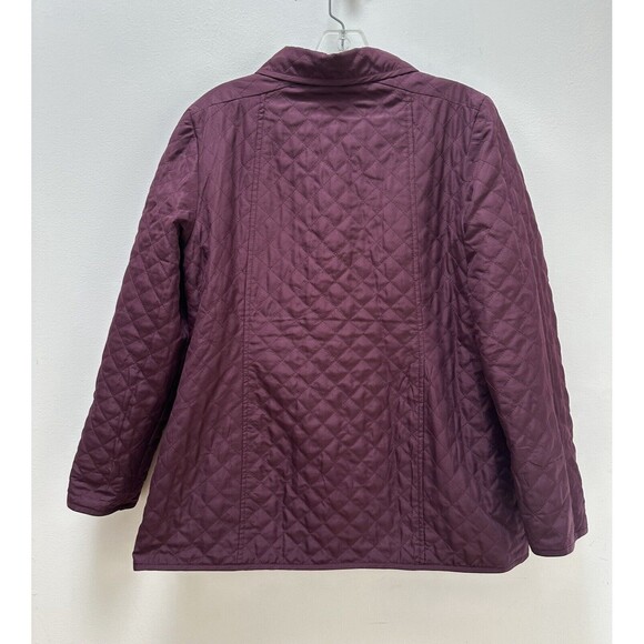 Chico's Reversible  Royal Bordeaux Quilted Jacket Button Closure 1 (M) - Picture 3 of 5